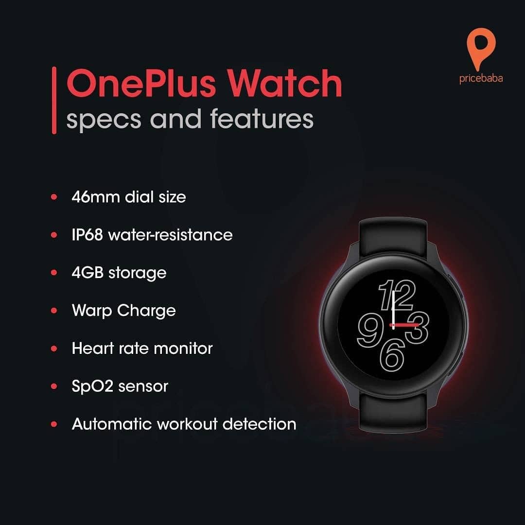 Here are the key specifications and features of the OnePlus Watch