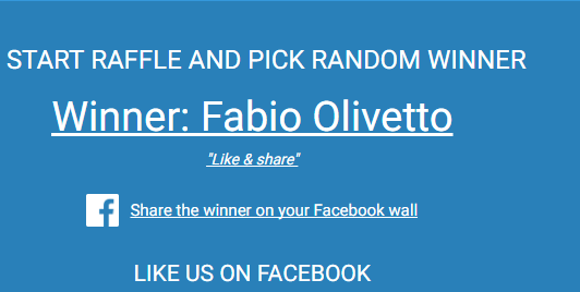 Congratulations! @Fabio Olivetto Win Our Christmas Present!!!🎁🎁🎁