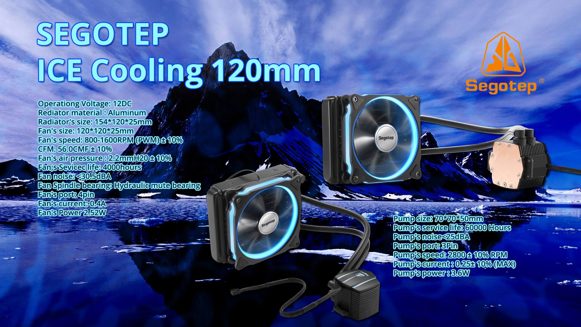 SEGOTEP ICE Cooling 120mm -Operationg Voltage: 12DC