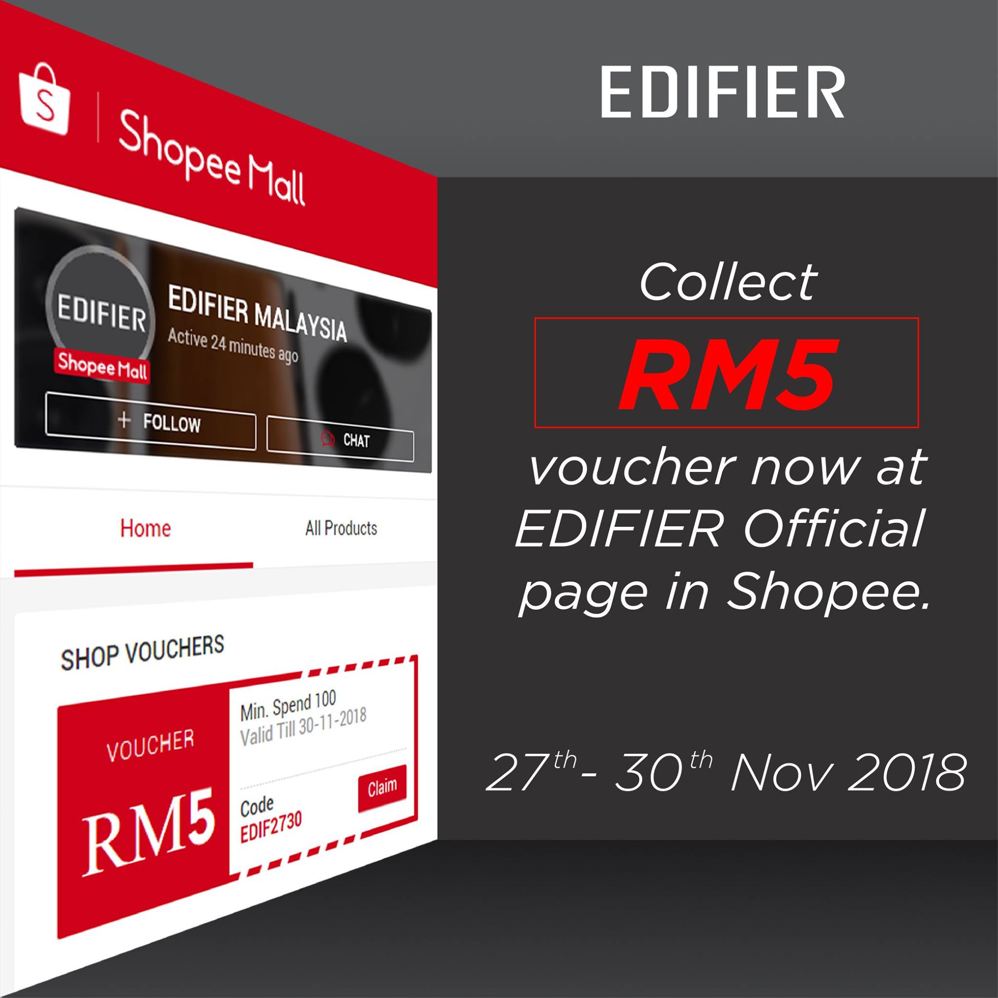 Follow us on Shopee to collect vouchers and prizes...