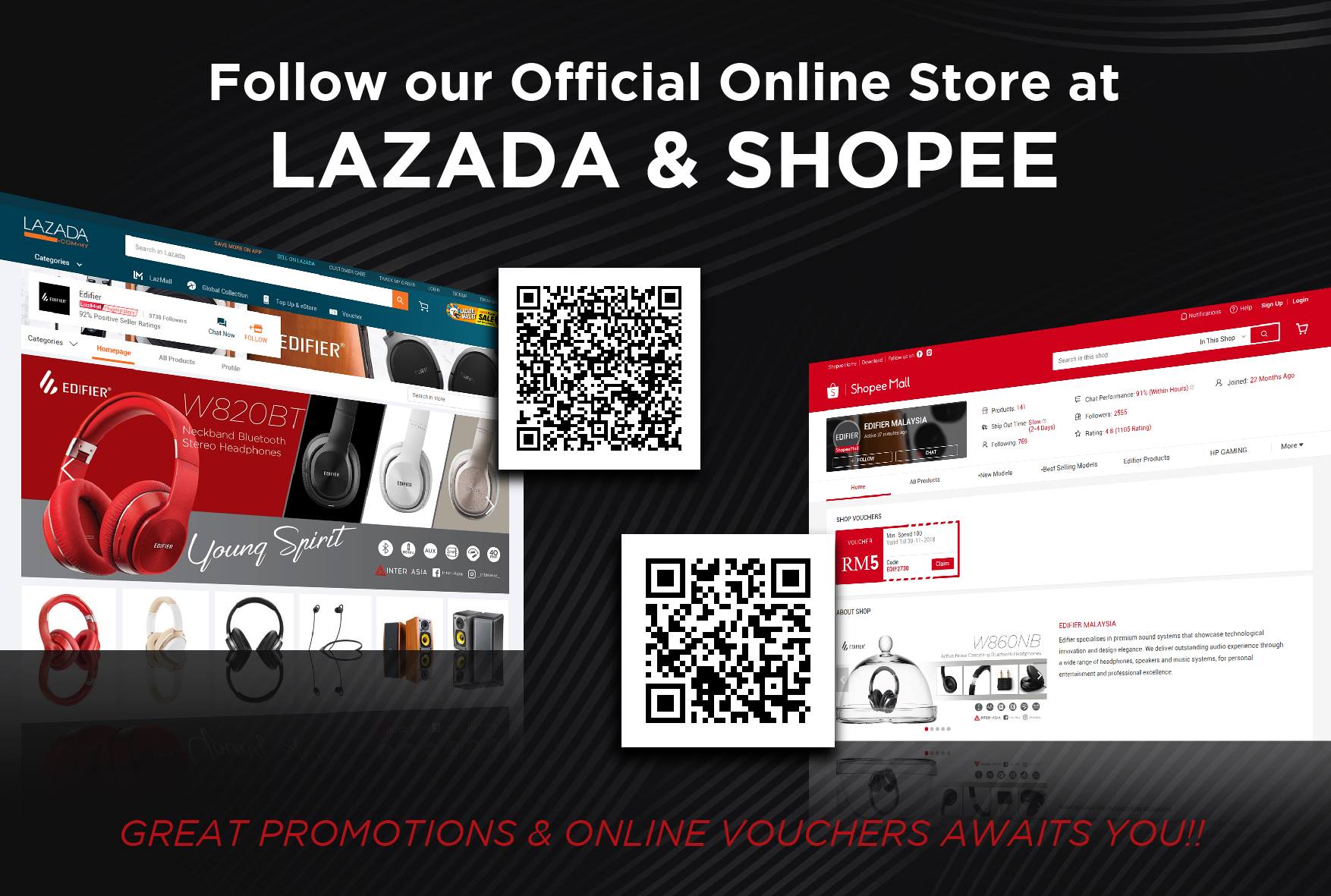 Follow us on our Official Online Store for more promotions and vouchers. Lazada: