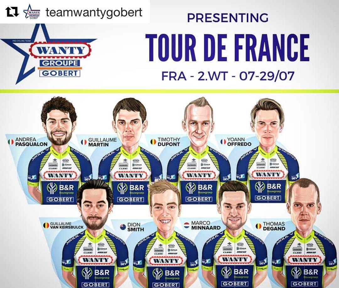 The full #TeamWGG line-up for 🇫🇷 #TDF18 🙌🙌 team kit proudly manufactured by Santic, now available in our online store.