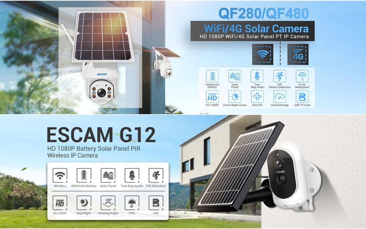 QF280  WIFI Solar Panel battery Camera