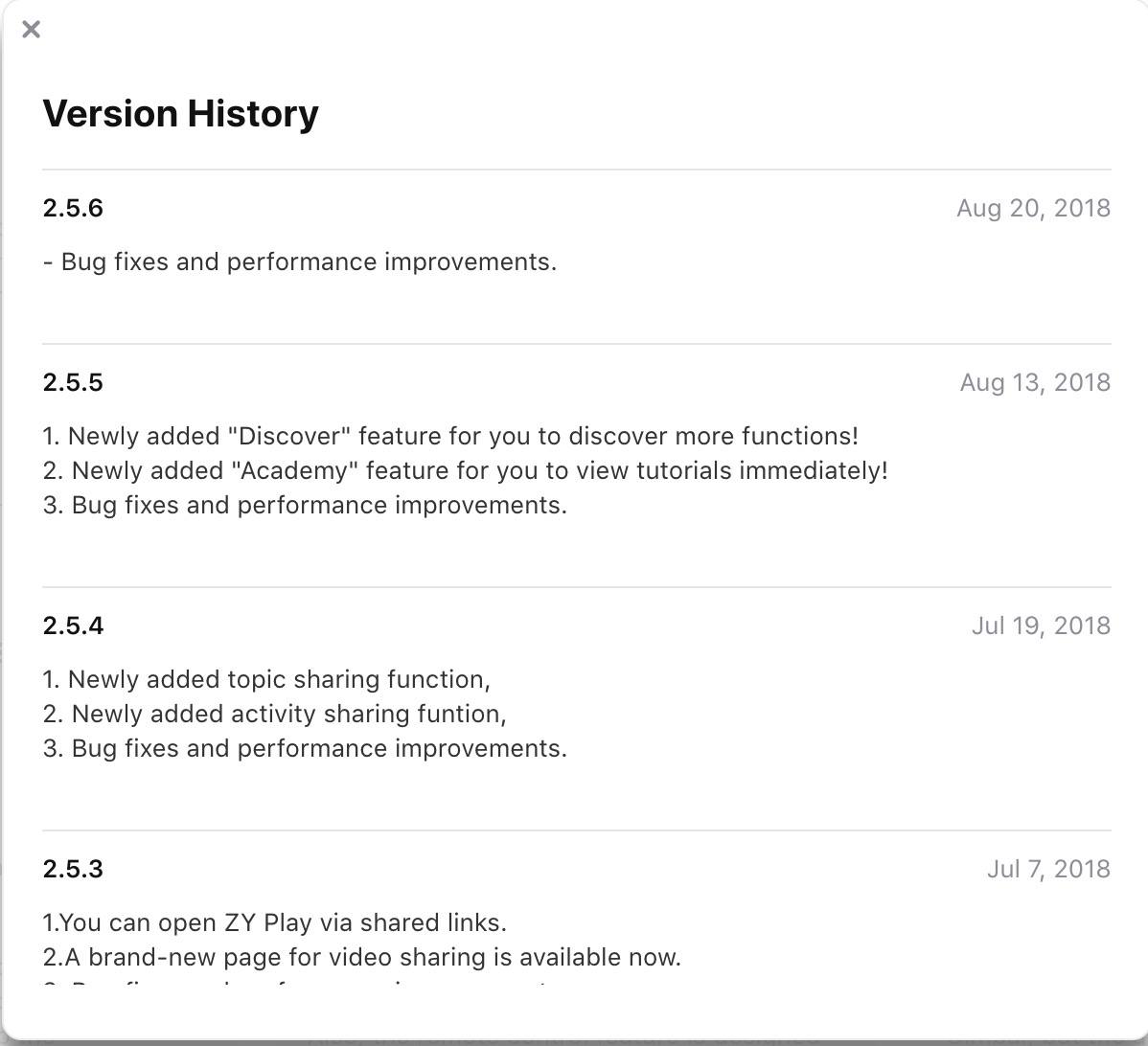 iPhone users, please update your ZY play to 2.5.6 released on Aug 20, 2018.