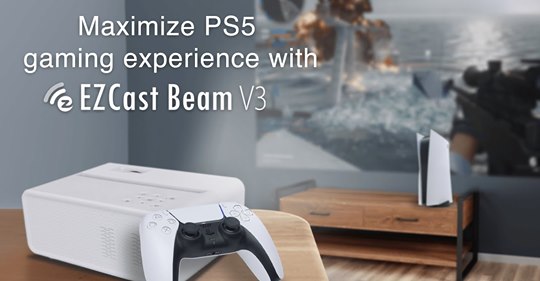 Wondering which projector you can use to play PS5 with? EZCast Beam V3 projector is a versatile gaming projector you could easily fall in love with.  ✓ Experience incredibly immersive gaming on an 80 inches screen...