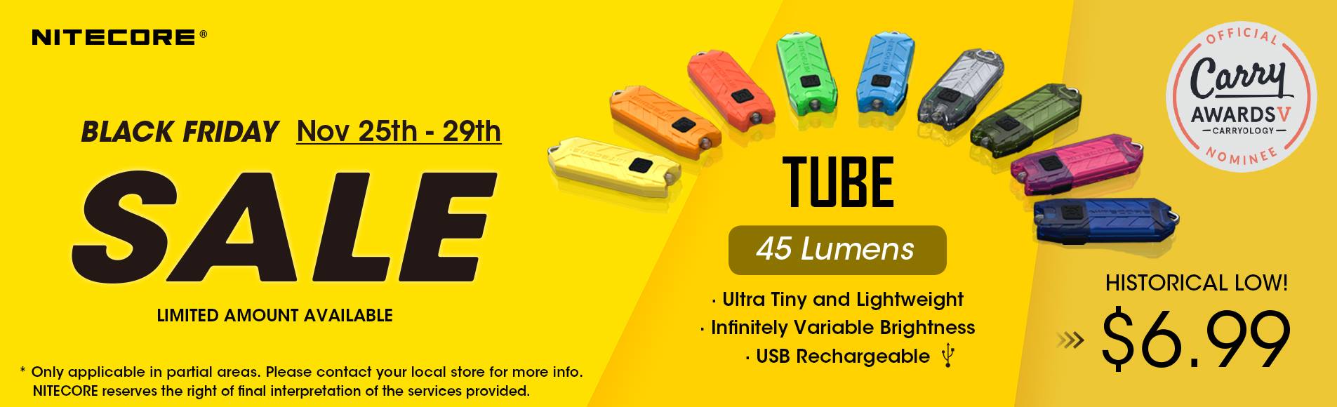 Are you ready for Black Friday🔥? NITECORE Tube is historical low for your best gift💯. Please contact your local store for more info👏. Don't miss the time. www.tomtop.com 