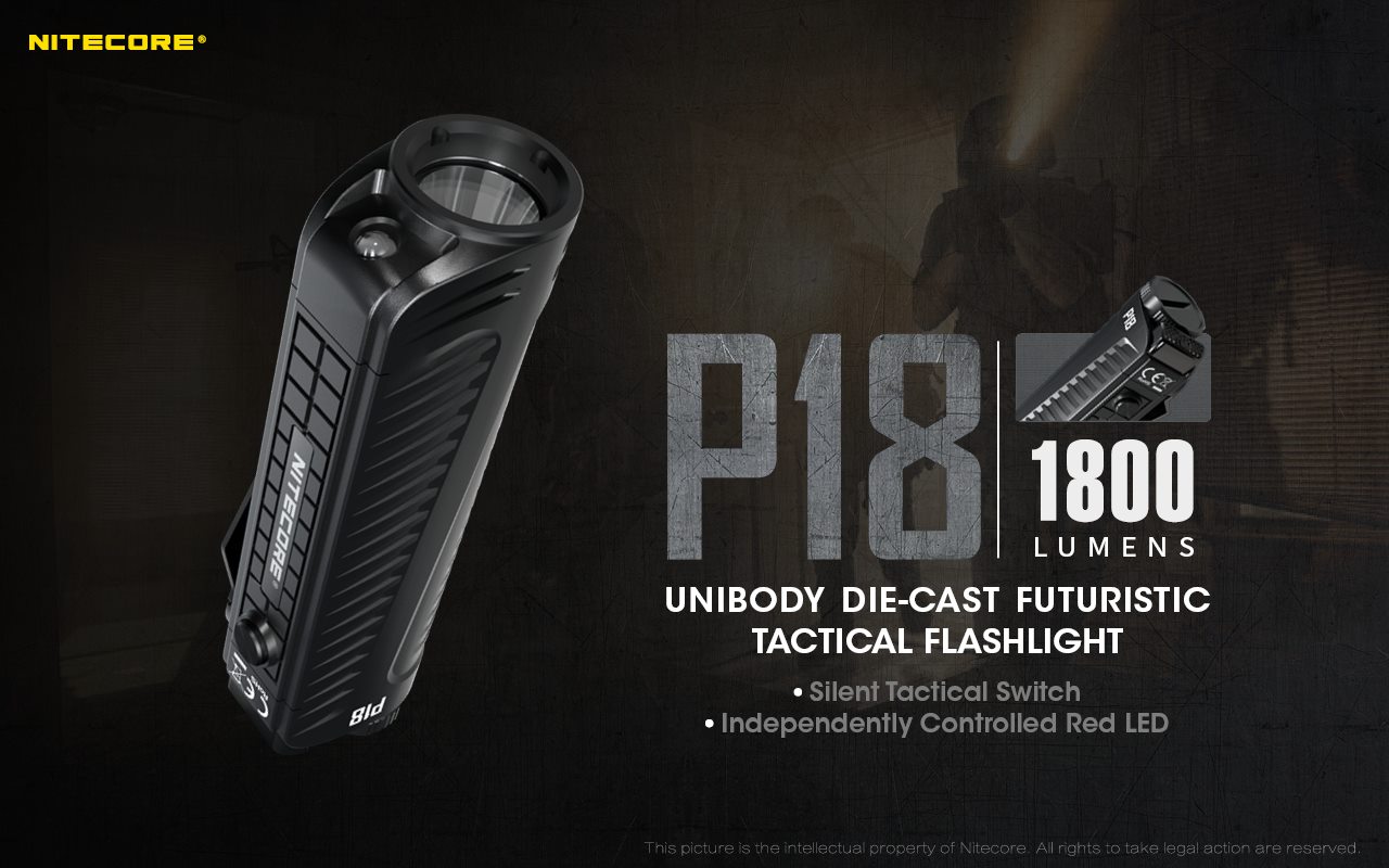 💥New Product Release💥  P18 - Unibody die-casting futuristic tactical flashlight 🌟Max output goes to 1800 lumens to meet a different tactical situation....