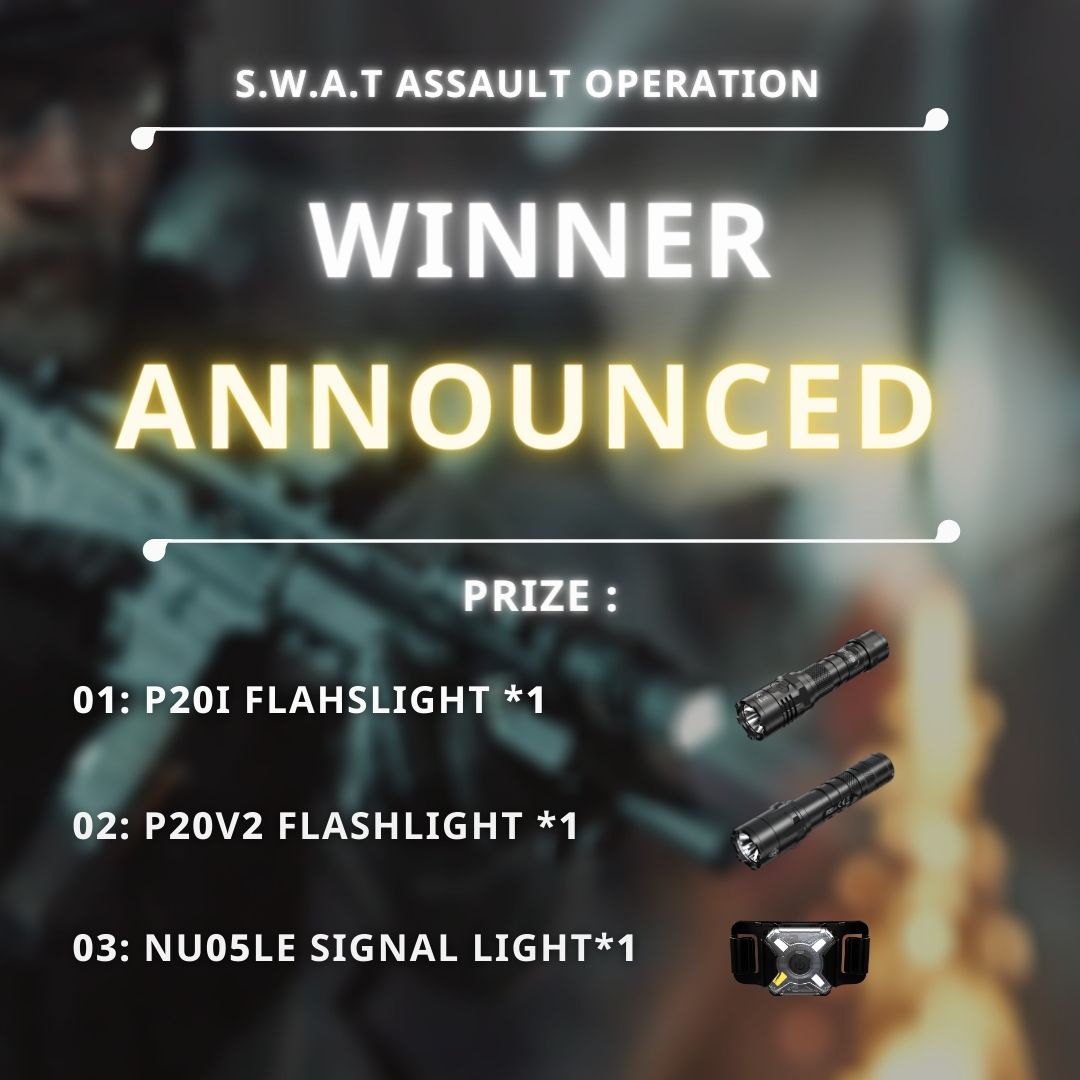 Thank you for all joining the big GAW of NITECORE Brand New Tactical Showreel.Congrats to the winners!!!