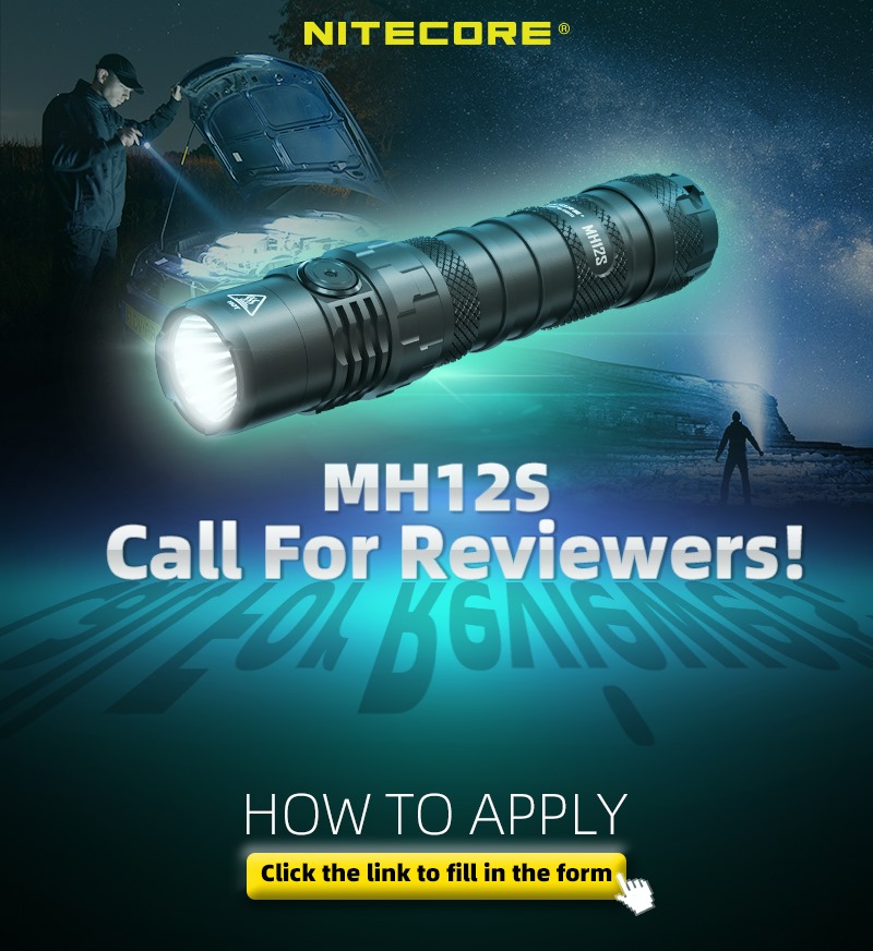 Your attention please!! 😉 We are seeking reviewers to review the superior performance 21700 dual fuel compact flashlight, the MH12S! 🔦 It's a great chance to try our latest flashlight, click the link below to apply 👇: