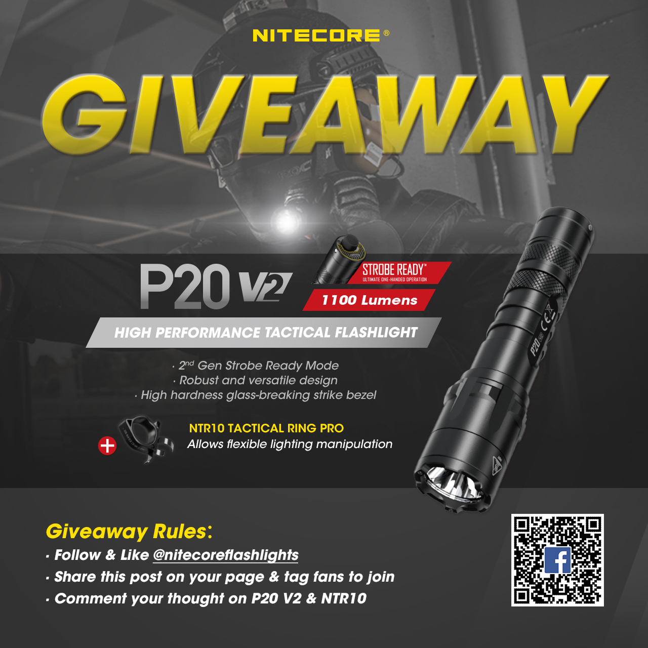 🔥🔥NITECORE GIVEAWAY🔥🔥 Let’s join our giveaway and you will have a chance to win P20 V2 & NTR10 back home‼️