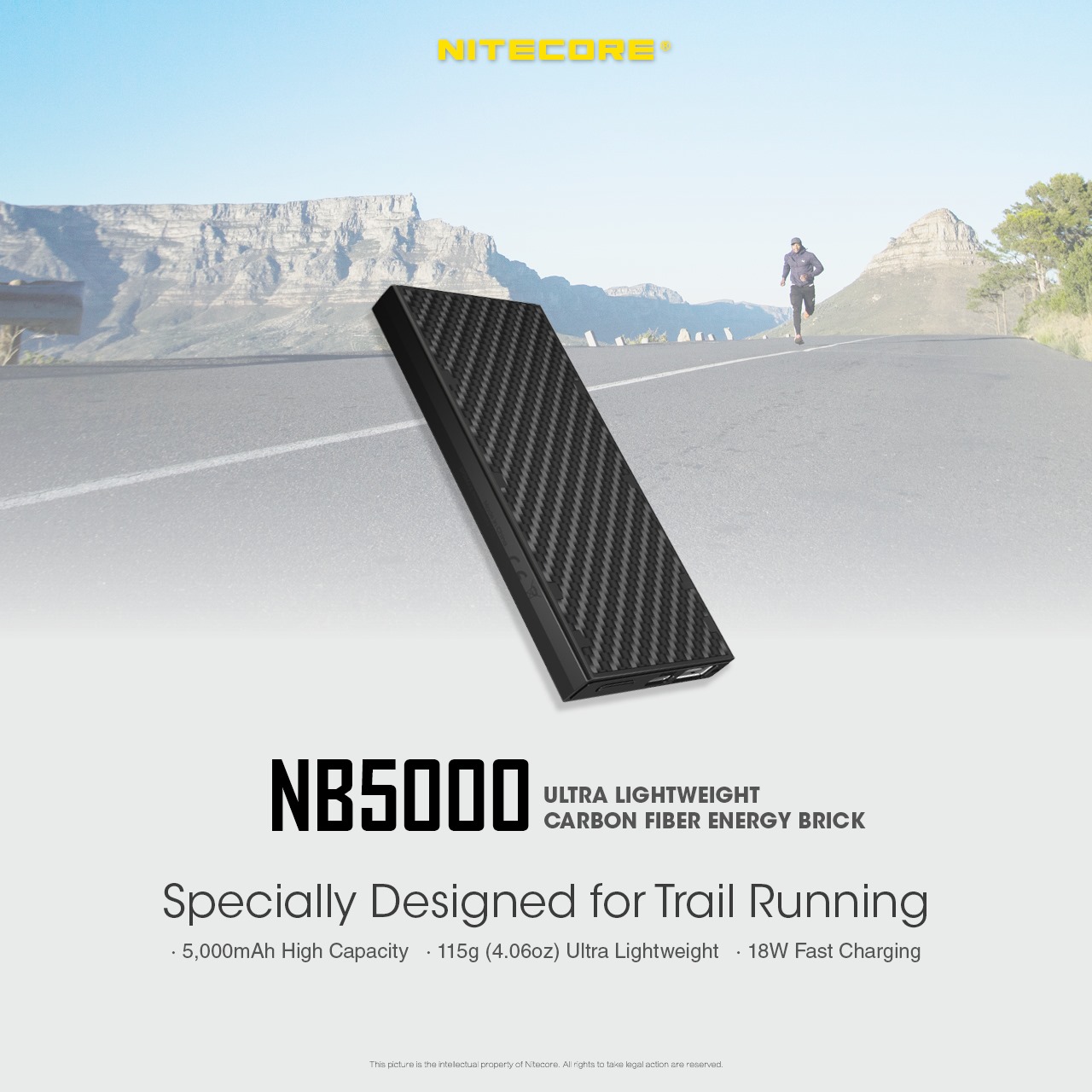 Introducing the NB5000 - an Ultra Lightweight Carbon Fiber Energy Brick specially designed for trail running with only 115g (4.06oz).