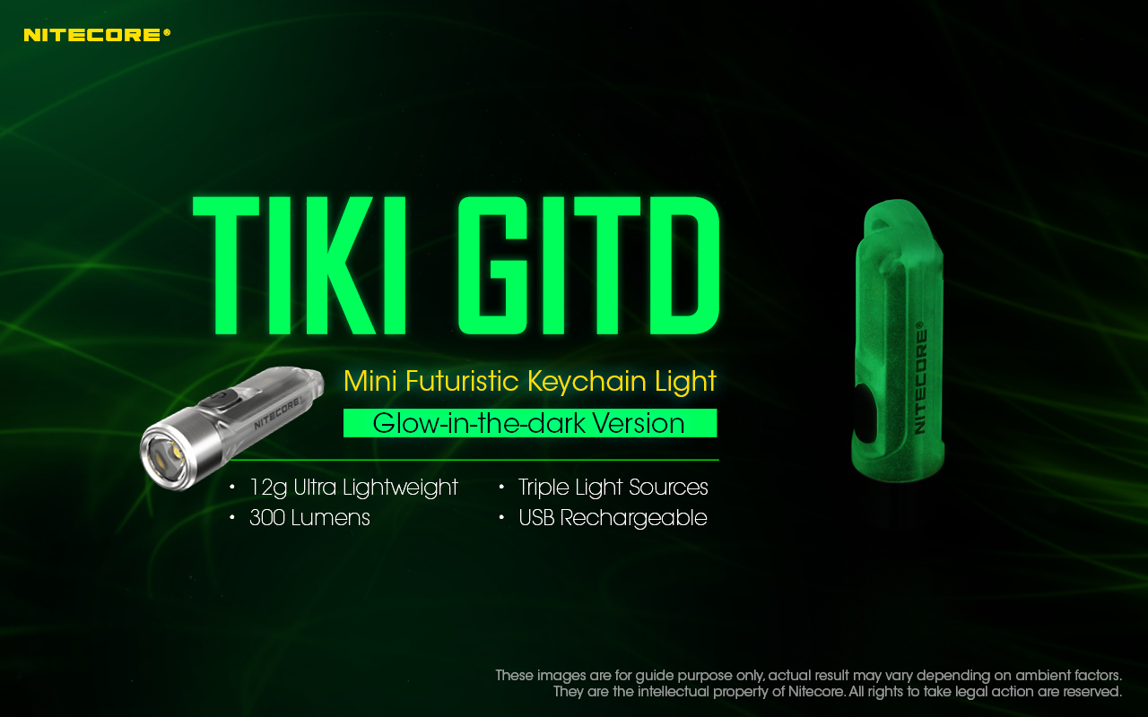 #TIKIGITD The Glow-in-the-dark Mini Futuristic Keychain Light is Released ⭐️A softSoft beam of 300 lumens.