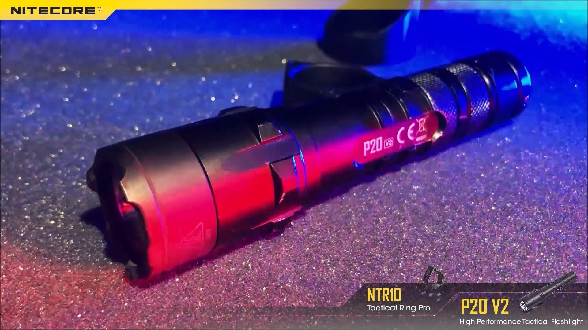 #P20V2 is the 2nd Generation STROBE READY ™ High-Performance Tactical Flashlight with a max output of 1100 lumens and a high hardness glass-breaking bezel. #NTR10 is a tactical accessory to enable a unique and flexible way of manipulating flashlight. 