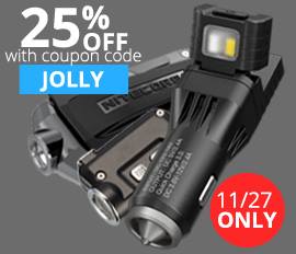 🔥 Deal Alert!! Today ONLY save 25% on ALL NITECORE TIP or TINI keychain flashlights as well as the NITECORE VCL10 QuickCharge 3.0 car adapter/gadget. Use coupon code JOLLY at checkout....