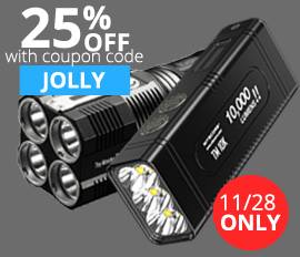 Cyber Monday Deals continue ALL week! Today ONLY save 25% on NITECORE TM10K and TM28 Tiny Monster flashlights with coupon code JOLLY. These ultra powerful flashlights make excellent gifts for those on your list who've been extra nice this year!  Shop NITECORE TM10K: https://www.tomtop.com/brands-nitecore-1136/?aid=sqttseo