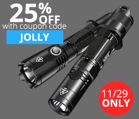 1-DAY ONLY!! Save 25% on NITECORE P12GTS and MH25GTS 1800 lumen flashlights with coupon code JOLLY. Hurry, this deal ends tonight @ midnight! Shop P12GTS: <a href=