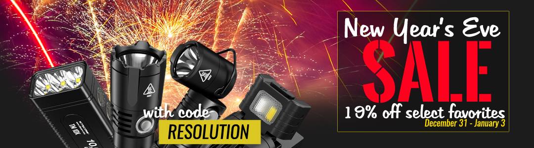 Got some Christmas cash? Live NOW is our annual end-of-the-year blowout with 19% off our favorite flashlights, lanterns & headlamps from 2018.