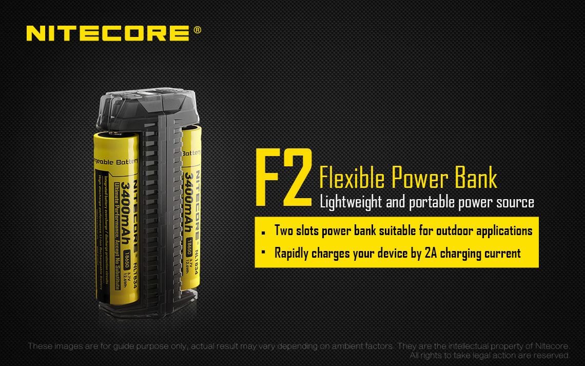 "I have many 18650 batteries. The Nitecore F2 is the perfect way to use them to charge micro USB devices quickly when I am traveling.