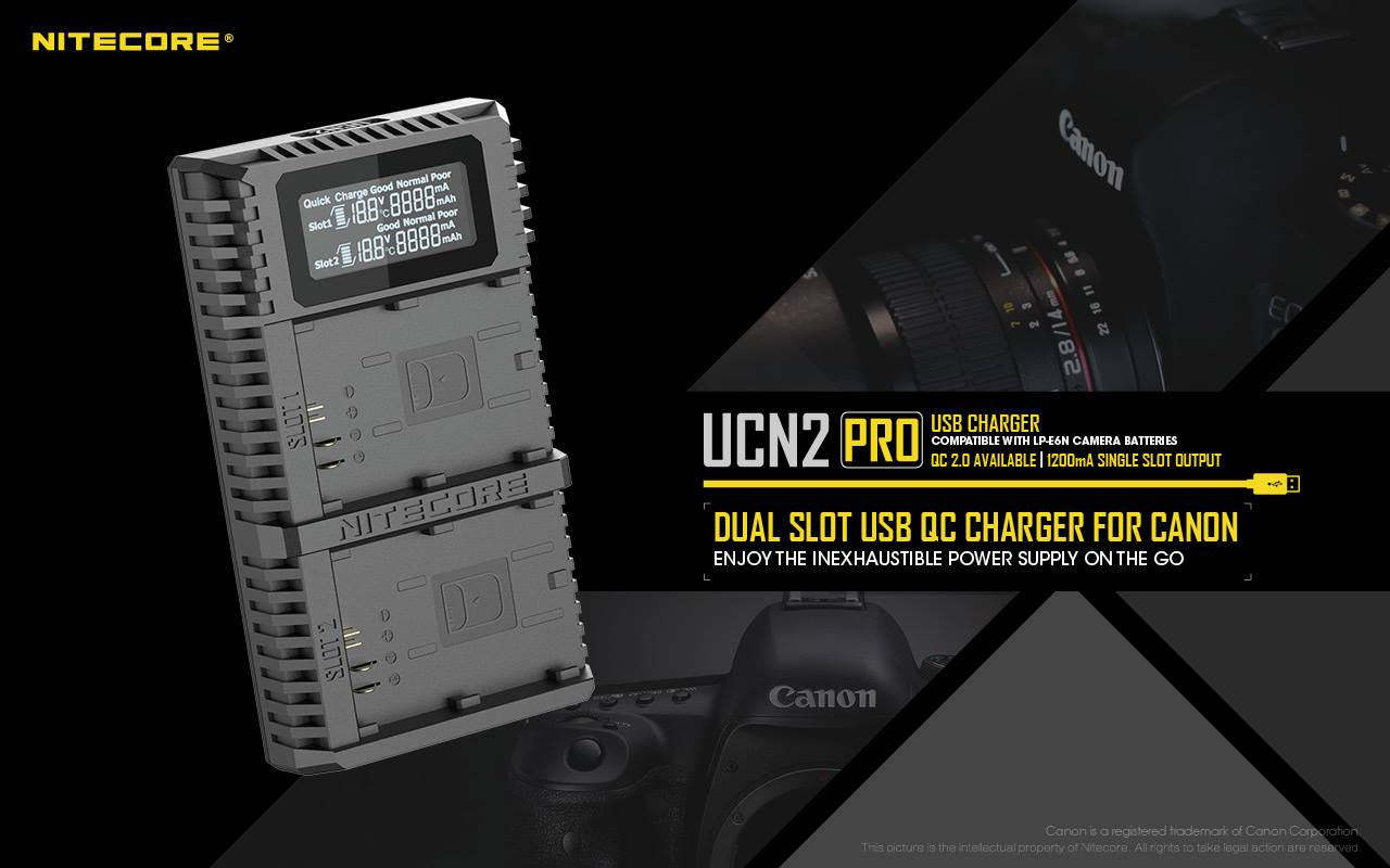 🔥NITECORE NEW RELEASE🔥 UCN2 Pro Camera Charger for Canon LP-E6N‼️ ⭕Dual slot USB charger...