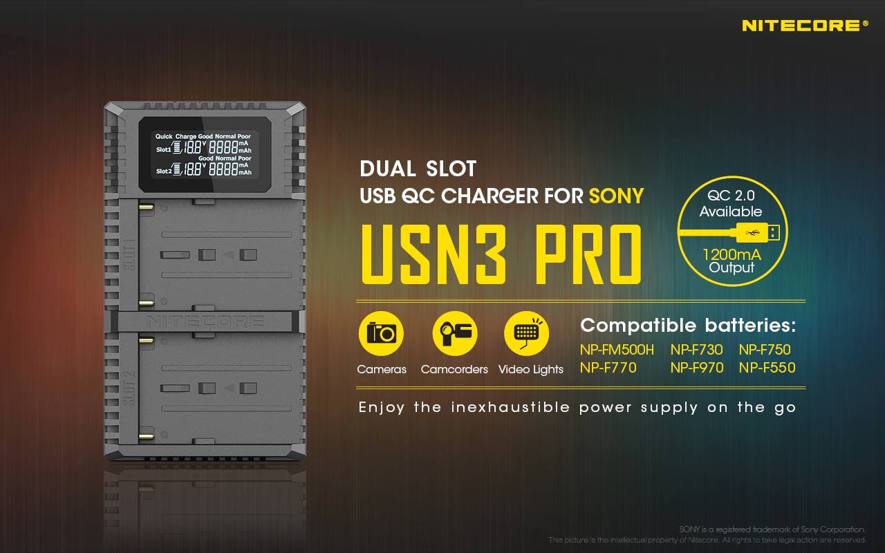 🔥NITECORE NEW RELEASE🔥 USN3 Pro Camera Charger for Sony‼️ ⭕Dual slot USB charger...