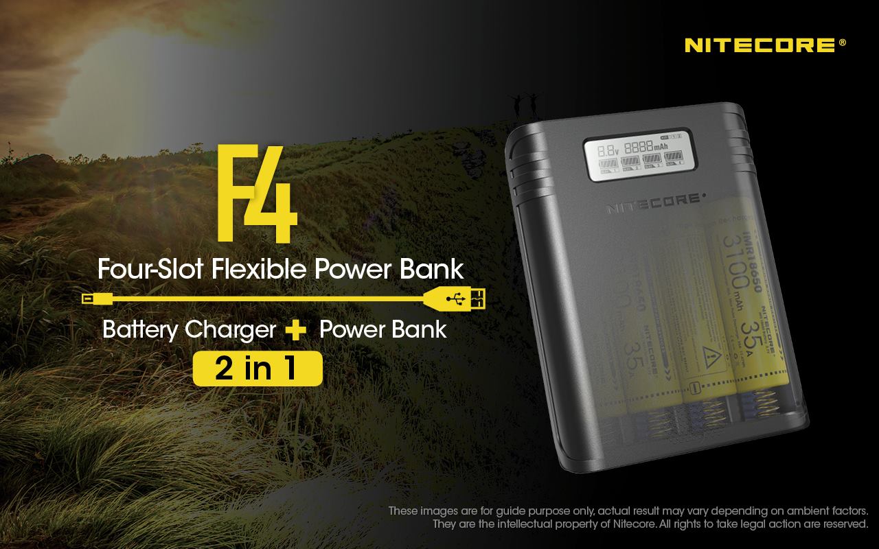 🔥NITECORE NEW LAUNCH🔥 💛F4 4-Slot Flexible Power Bank💛 Battery Charger + Power Bank...