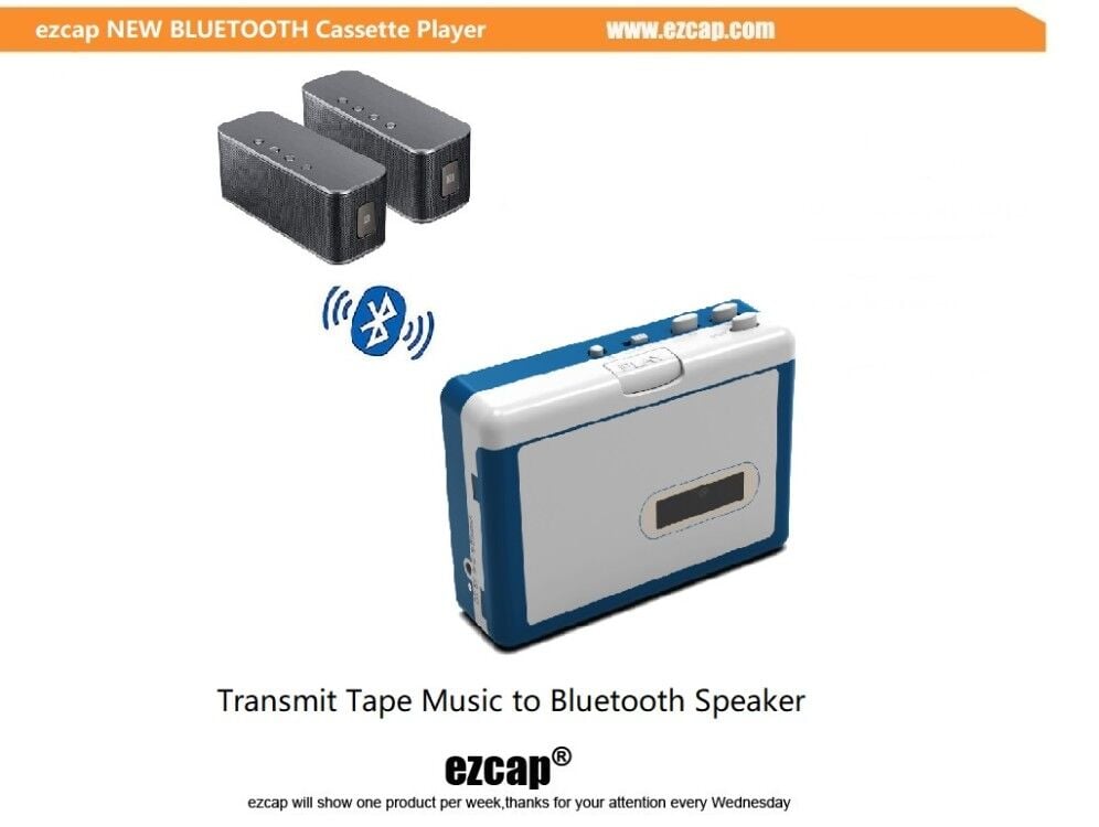 ezcap215 Bluetooth Cassette Player with Auto Reverse.