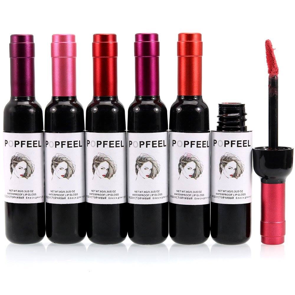 Wine Lip Tints ลิปทินท์ขวดไวน์ Popfeel ก็มีนะจ๊ะ  (❁´▽`❁)*✲ﾟ* 🎉✨Set 6 สี 6 ชิ้น 🎉✨ จะซื้อยกเซ็ตทั้งกล่อง หรือจะแยกชิ้น ก็ได้ค่าา...