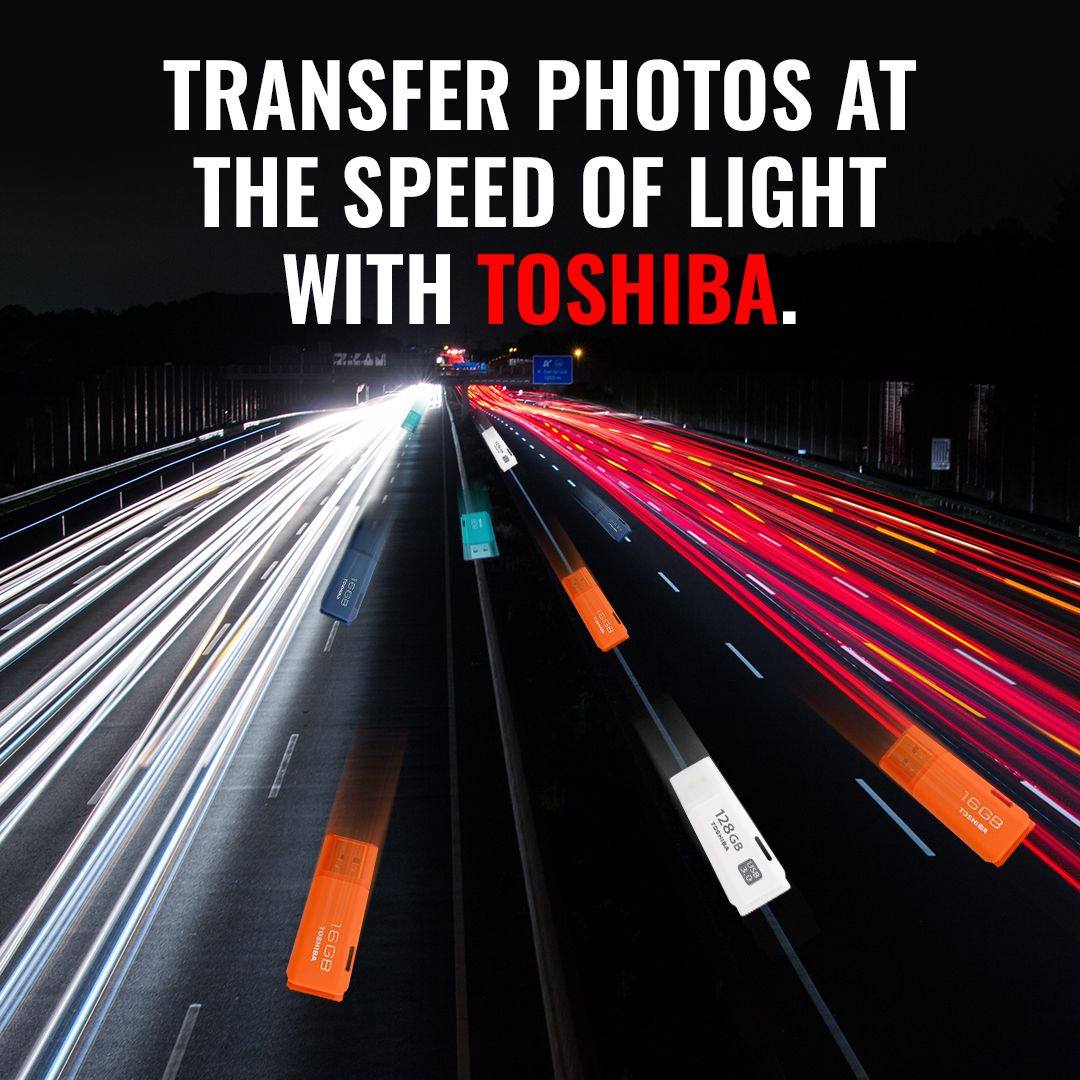 Weighing less than 5 grams, and boasting Super Speed 3.0 compatibility, Toshiba's USBs pack a mighty punch. They enable you to transfer photos at unimaginable speeds. So fast, blink and you might miss it! 