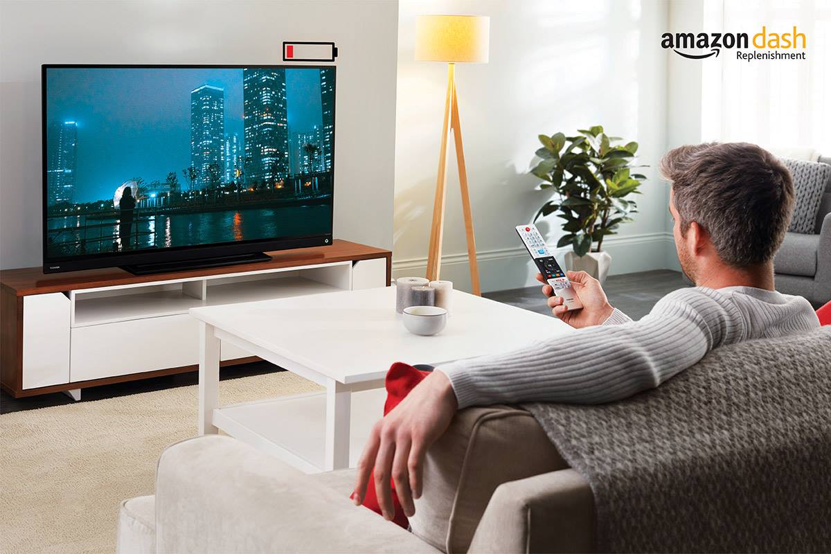 Our new Toshiba OLED, 4K and Full Smart TVs will have the ability to re-order batteries automatically from Amazon when low battery power levels are detected.