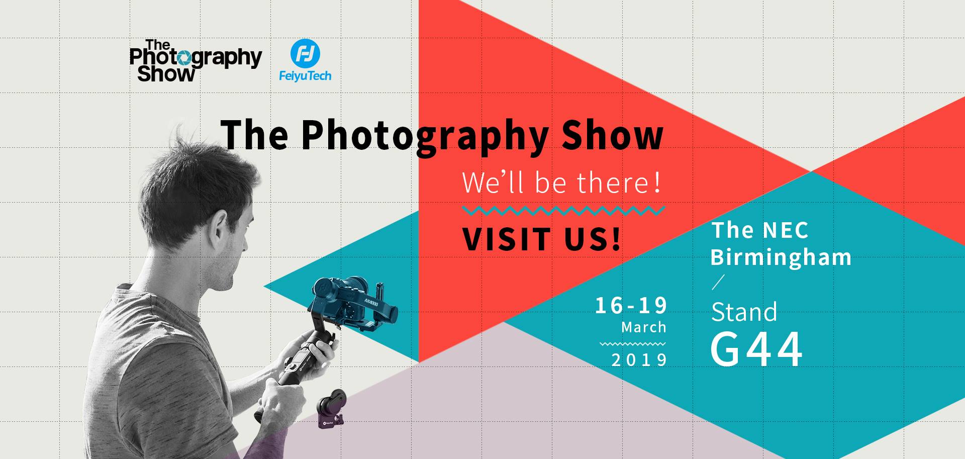 Feiyu Crew will be at The Photography Show in England from March 16th to 19th. Grab your camera and join us! Get the best gimbal for yourself!