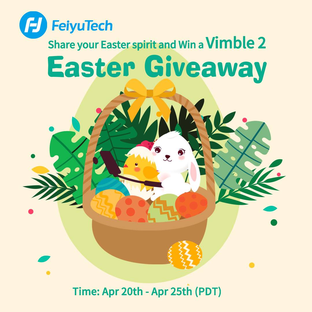 Hey fans, As Easter is coming, are you ready for it? How will you celebrate Easter? Easter egg hunting? Decorating eggs or having easter dinner with family members? Here at Feiyutech, we have no decorated Easter eggs or Easter bunny, but we have prepared 2 Feiyu Vimble 2 as Easter gifts for you guys. All you need to do is to share your Easter spirit with us.😍... Rules: