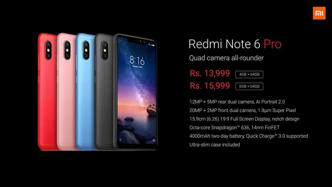 *🎗️ BLACK FRIDAY SALE ALERT 🎗️* Xiaomi Redmi Note 6 Pro launched at Rs13,999 only!! *BUY AT ~Rs13,999~ Rs12,499 ONLY! 🔥🔥*...