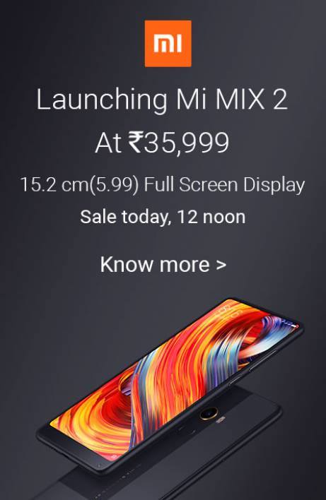 Get ready for the next Sale of Xiaomi Mi MIX 2 India