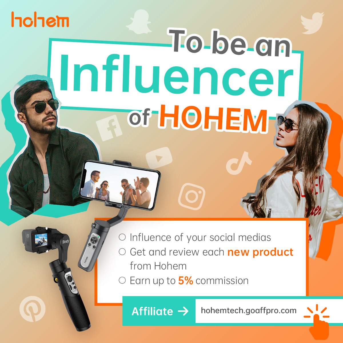 WE WANT YOU!!! 👇👇👇 If you are a Youtuber, Vlogger, Blogger or Photographer with influence on social medias, come and join us to be our influencers, you woule be able to get and review Hohem new product and earn up to 5% commission for every successful referral.  👉How to Participate: ...