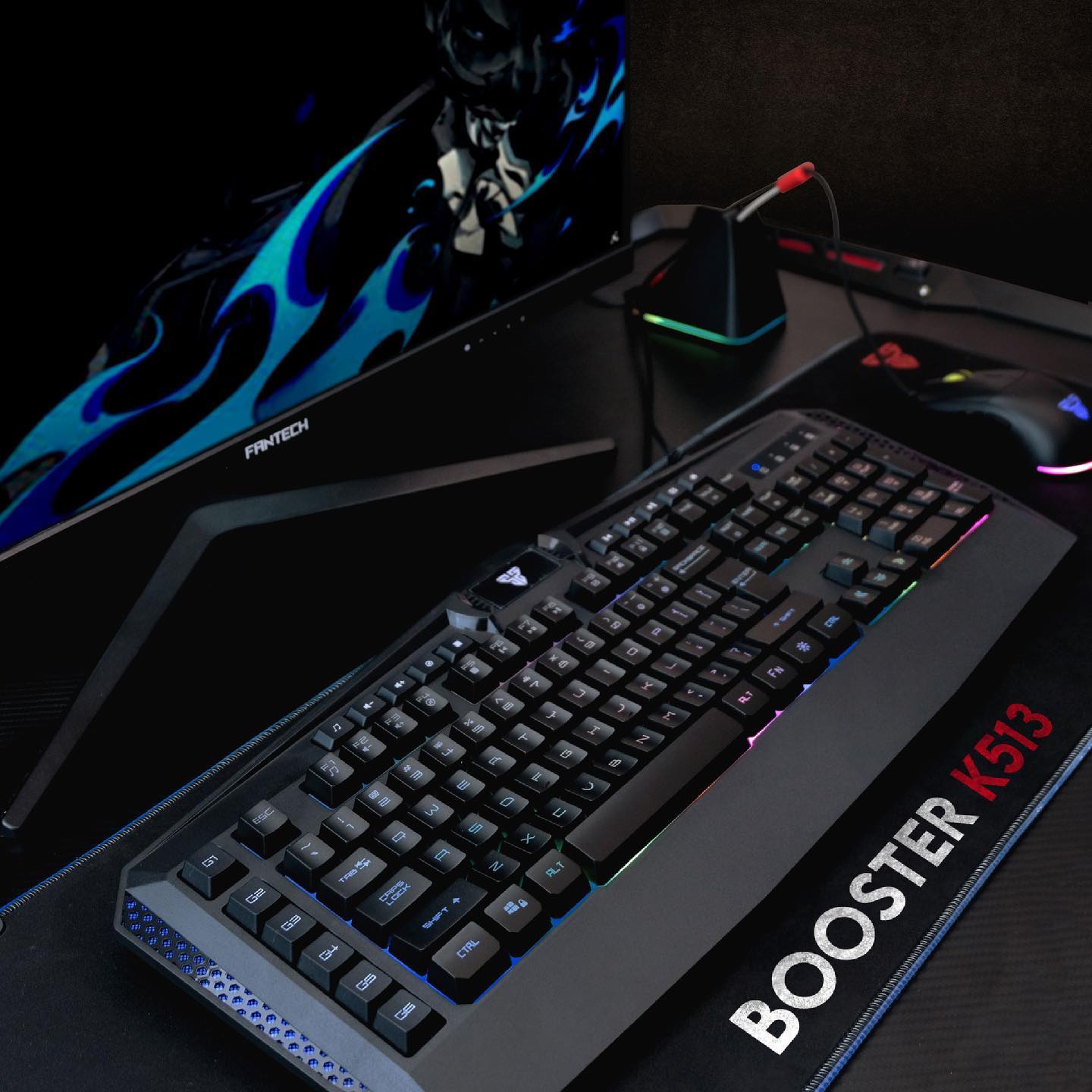 Every key, for your every need. Fantech Booster K513! Featuring dedicated programmable keys, and every media key that you'll ever need. Take on any game, and get ready to win!