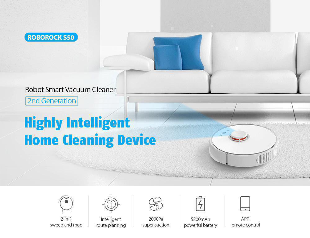 #GEARBEST 🚰 XIAOMI VACUUM 2 ROBOROCK S50! Il più potente e lava anche per terra! Con APP dedicata e tante funzionalità SMART!