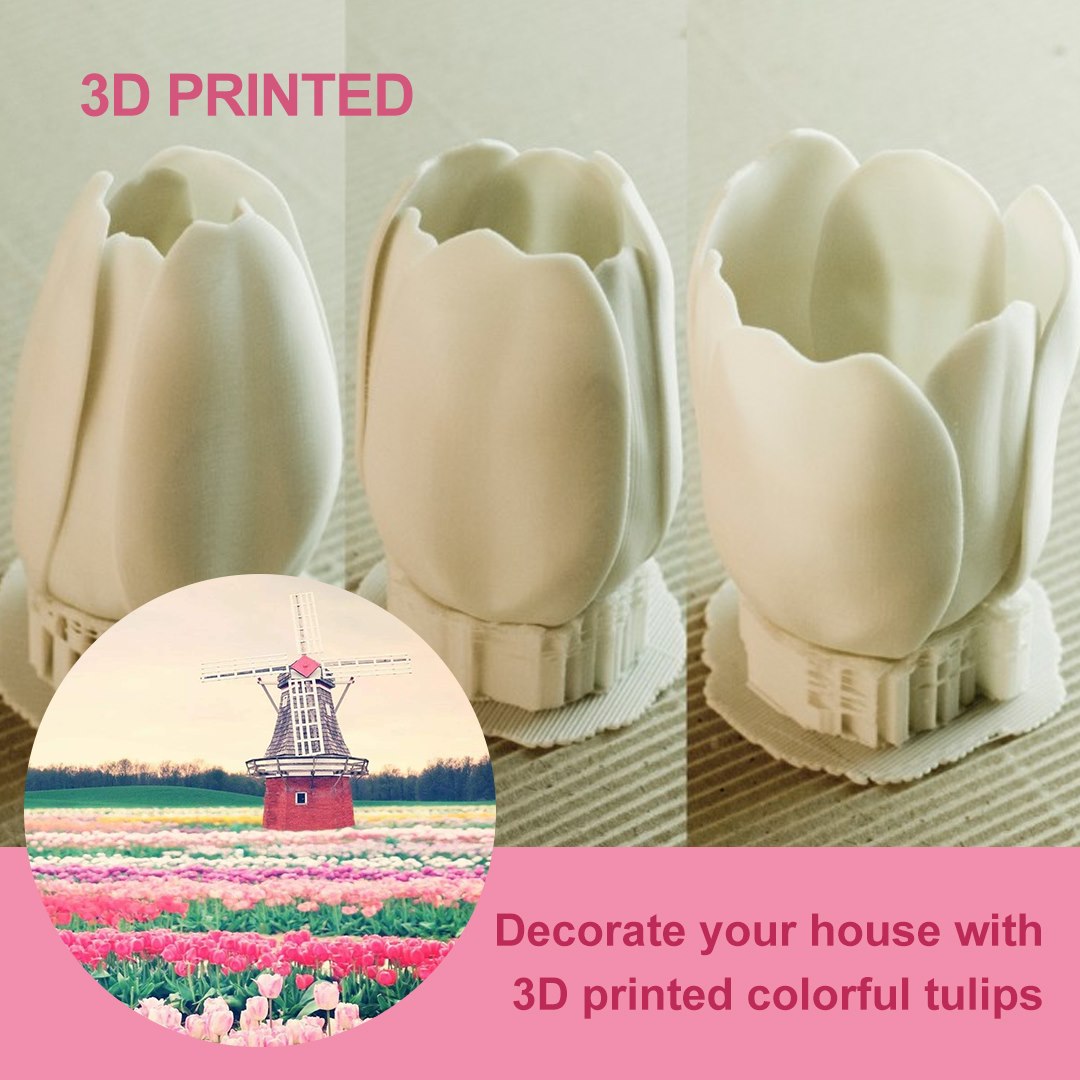 3D printed tulips make your house decoration easy and fancy. Anet Sales: WhatsApp:  +8615302697084