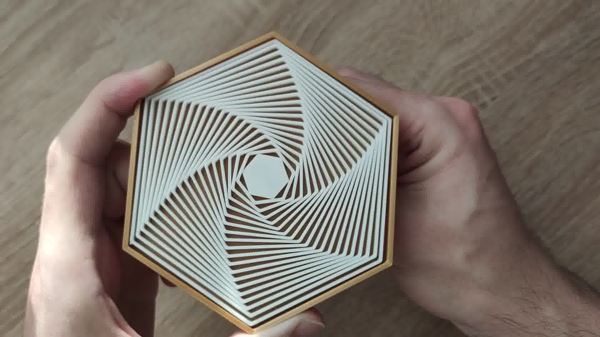 A small geometric toy that's oddly satisfying to play with.