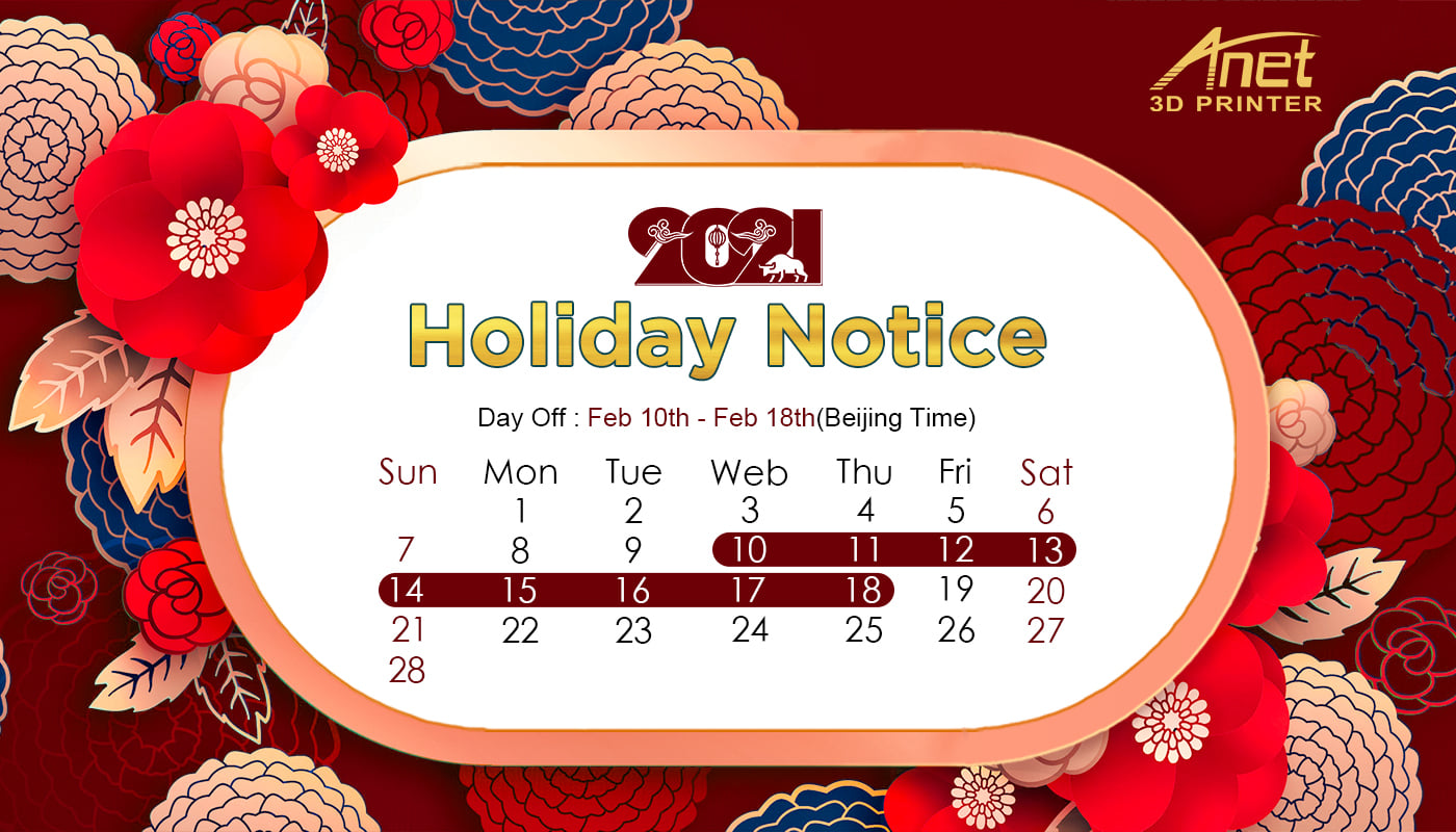 Hey everyone, Anet team will be on holiday from Feb 10th to Feb 18th to celebrate the Chinese New Year of Ox.