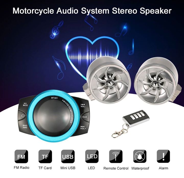 Sistema de audio y alarma para moto