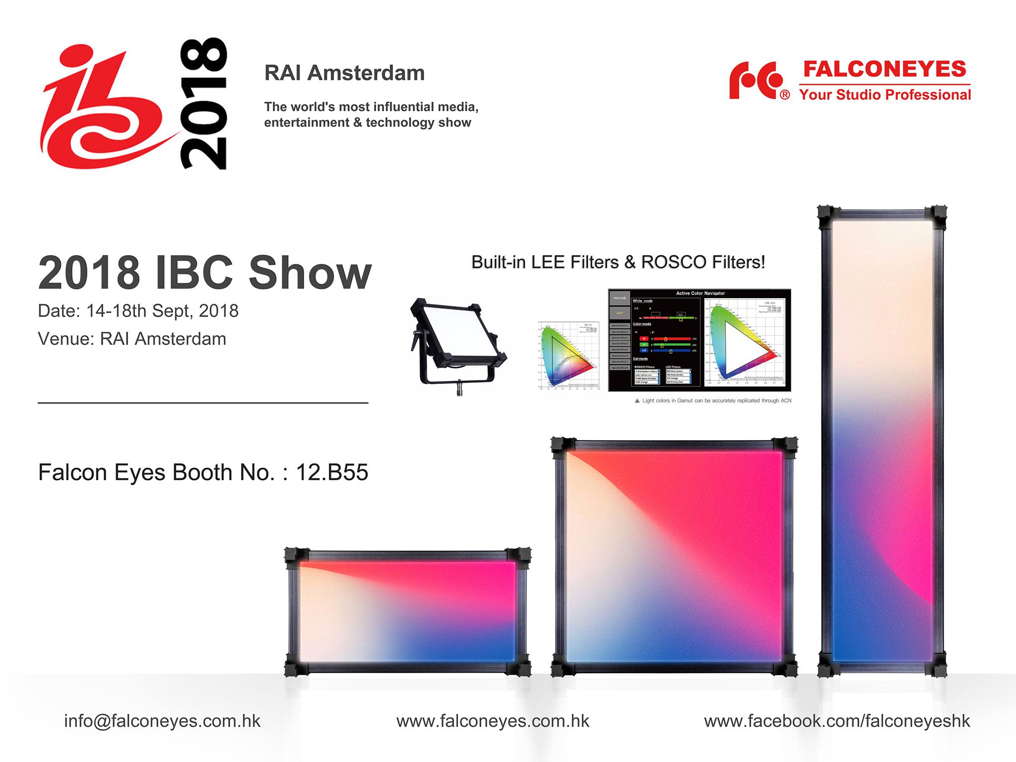 What's more exciting is that the all new DESAL RGBW panels are with built-in LEE & ROSCO filters! Setting the correct and ideal colors for professional filming is easier than ever! The all new DESAL (8-Series) will be shown on the 2018 IBC and Photokina, let us know if you would like to receive the digital catalogue upfront, we can send a download link for you to check out all the new features. ___________________________________... 2018 IBC