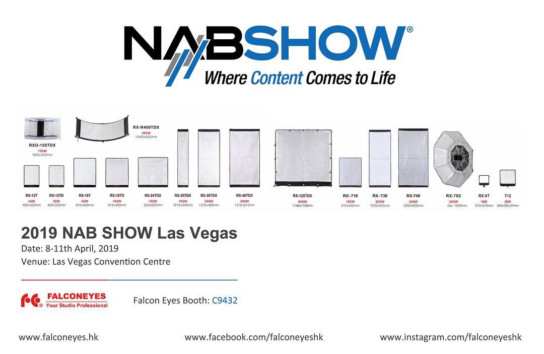 The ultimate event for the media, entertainment and technology industry, showcasing ground-breaking innovation and powerful solutions for professionals looking to create, manage, deliver and monetize content on any platform. Join us at 2019 NAB Show, FalconEyes will be presenting the most popular ROLL-FLEX lights as well as other latest LED products there, experience the new RGBW technology in person!