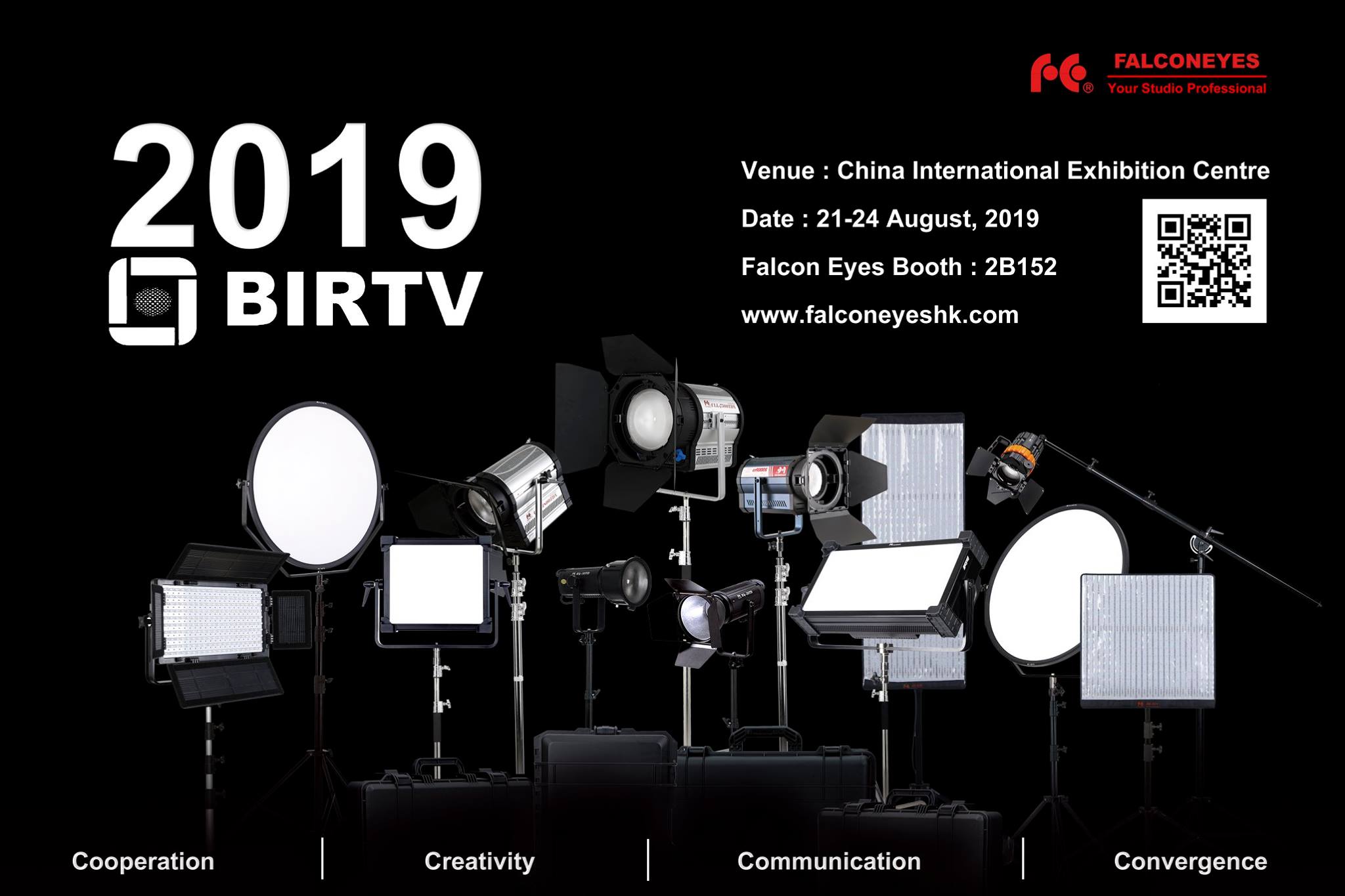 The 2019 BIRTV (Beijing International Radio, TV & Film) Exhibition is coming up soon, visit our booth to experience FalconEyes latest RGBW lighting in person! 2019 BIRTV