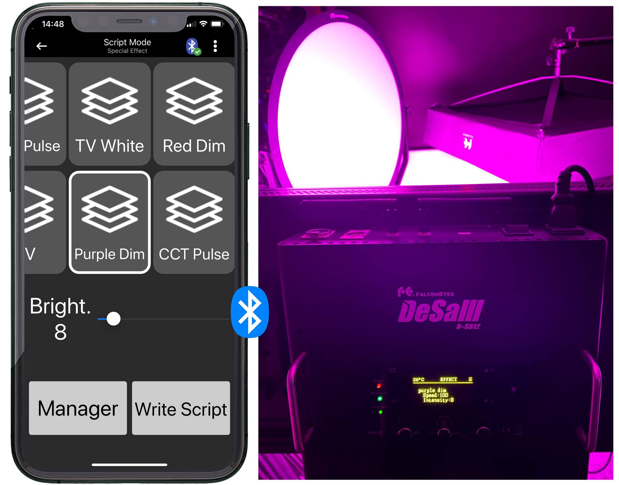 Good news to the existing FalconEyes DESAL 8-series users, the updated version 1.1.6 APP (compatible with V2.9 firmware) is now available to download on Apple APP Store, now you can have your own lighting scene effect! What’s New? 1. Added Script Mode...