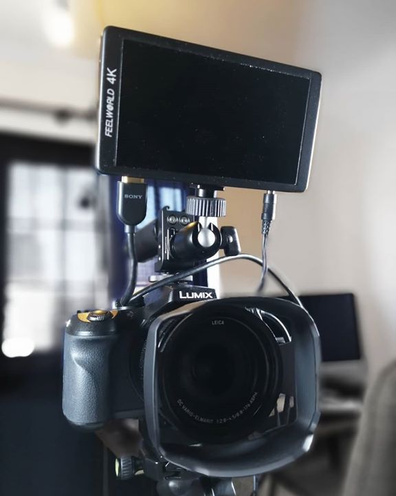 My video setup.  Panasonic FZ2000, FEELWORLD F570 5.7 inch camera monitor. 