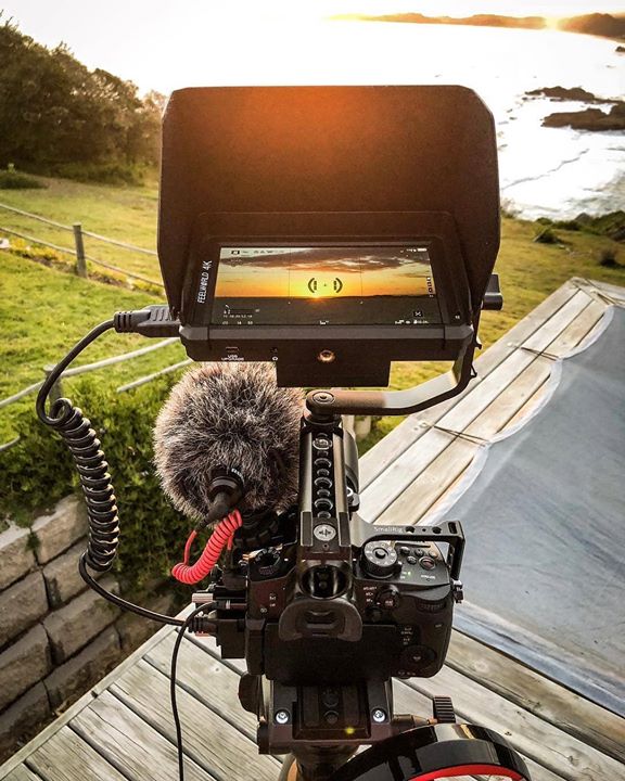 Shooting #sunset last night. FEELWORLD F6 5.7 inch field monitor, Gh5, 35-100 and smallrig in action. 