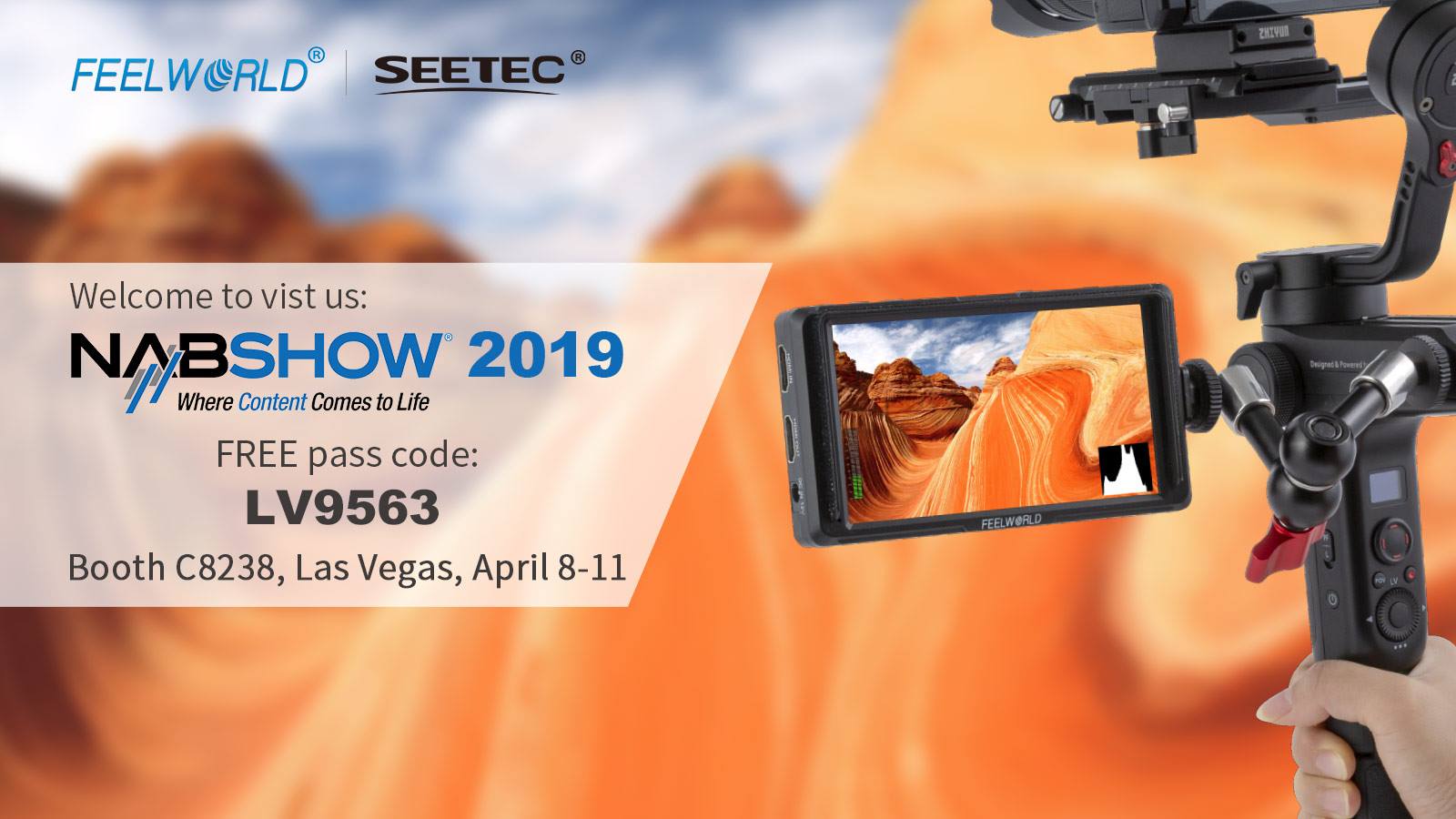 Welcome to meeting us at #NABshow2019, we have new release for you at the show, get the surprise gift at our booth: C8238 