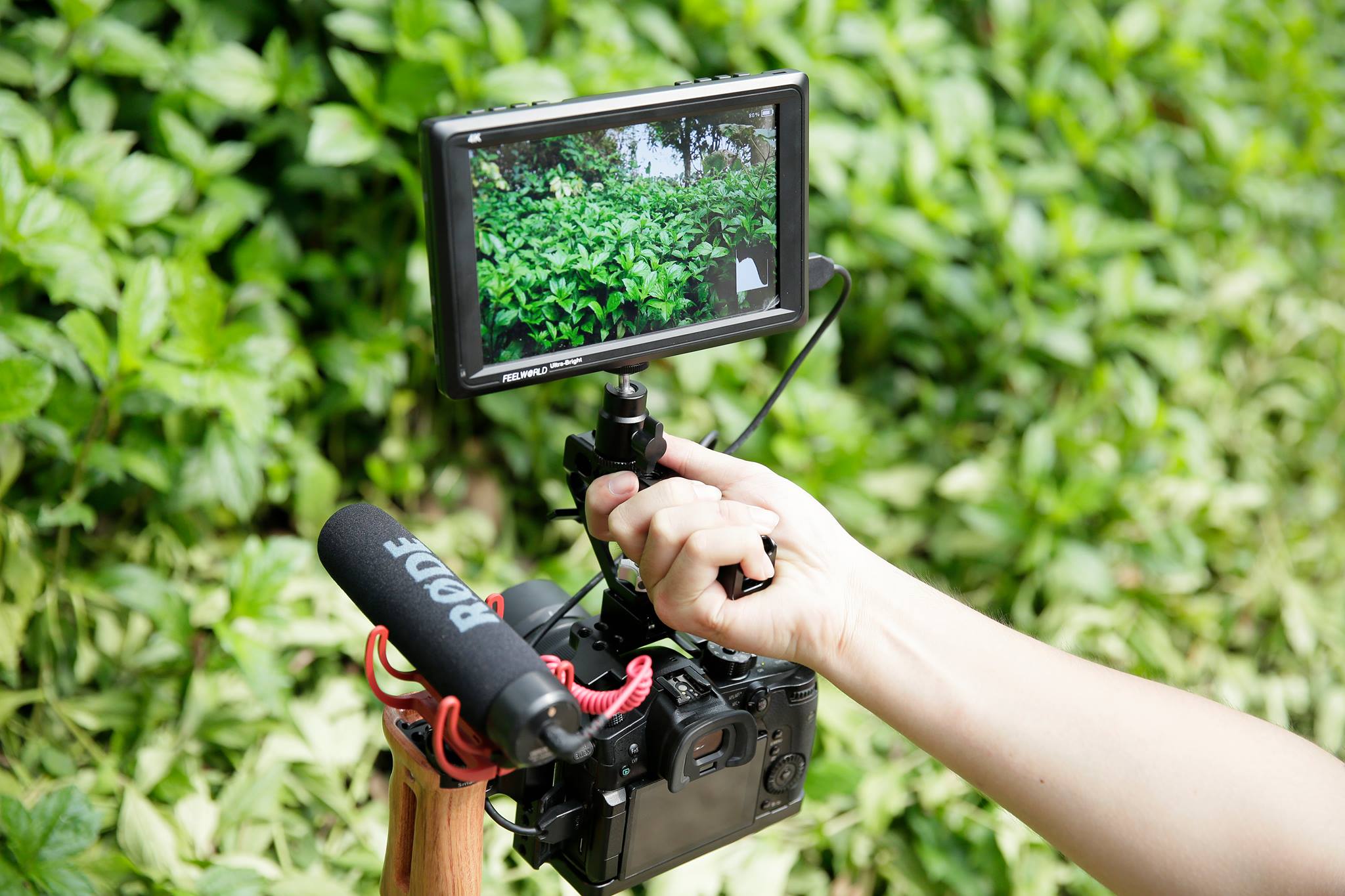 A bright field monitor at a good price point, can monitor your shot while outside in full daylight!