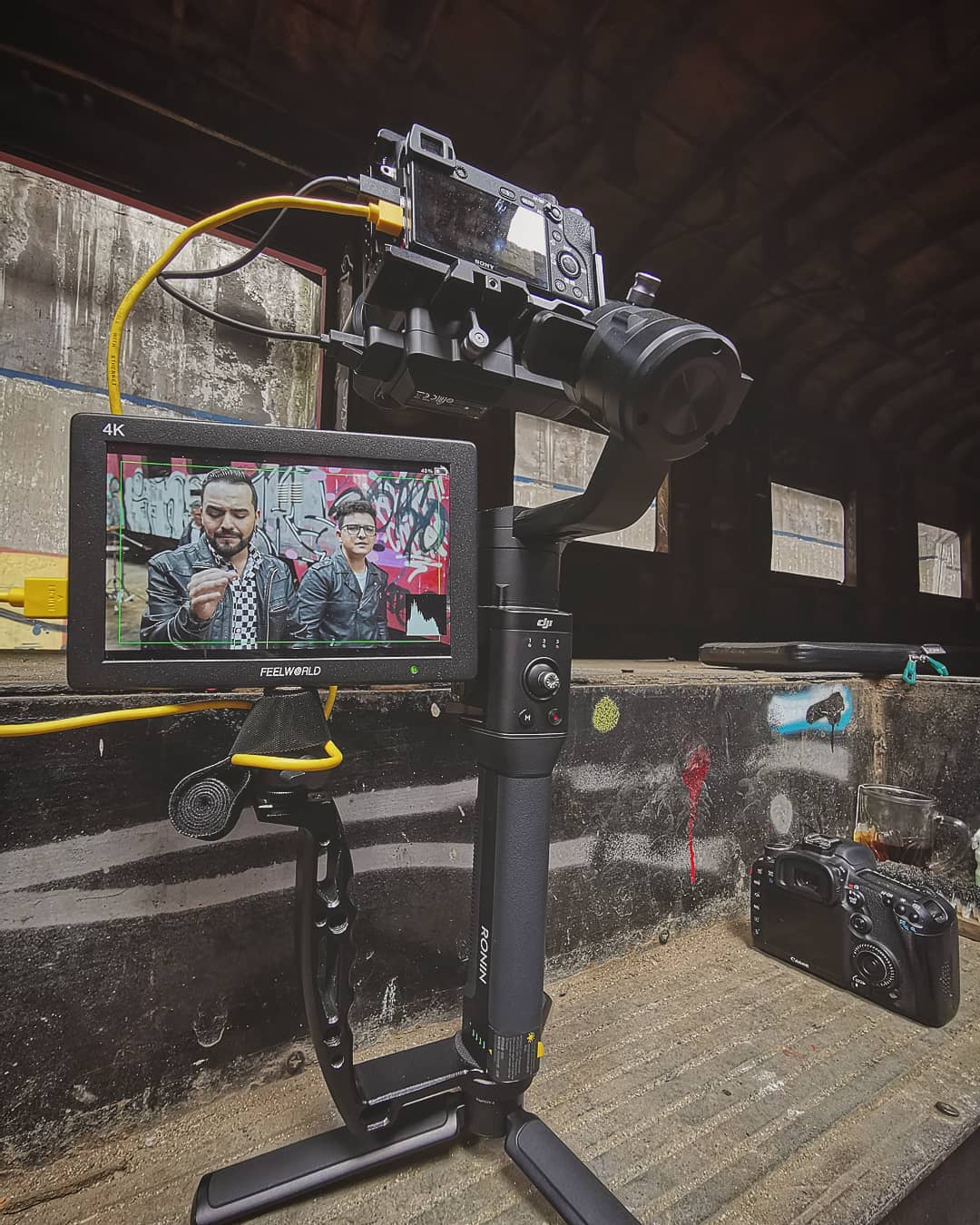 Filming with @aliamapu_media, the new Vincent & Angel for this April romanticon. Finally add FEELWORLD T7 7'' field monitor for assist my gimbal monitoring, more clearly and stable, with confidence for filming better.