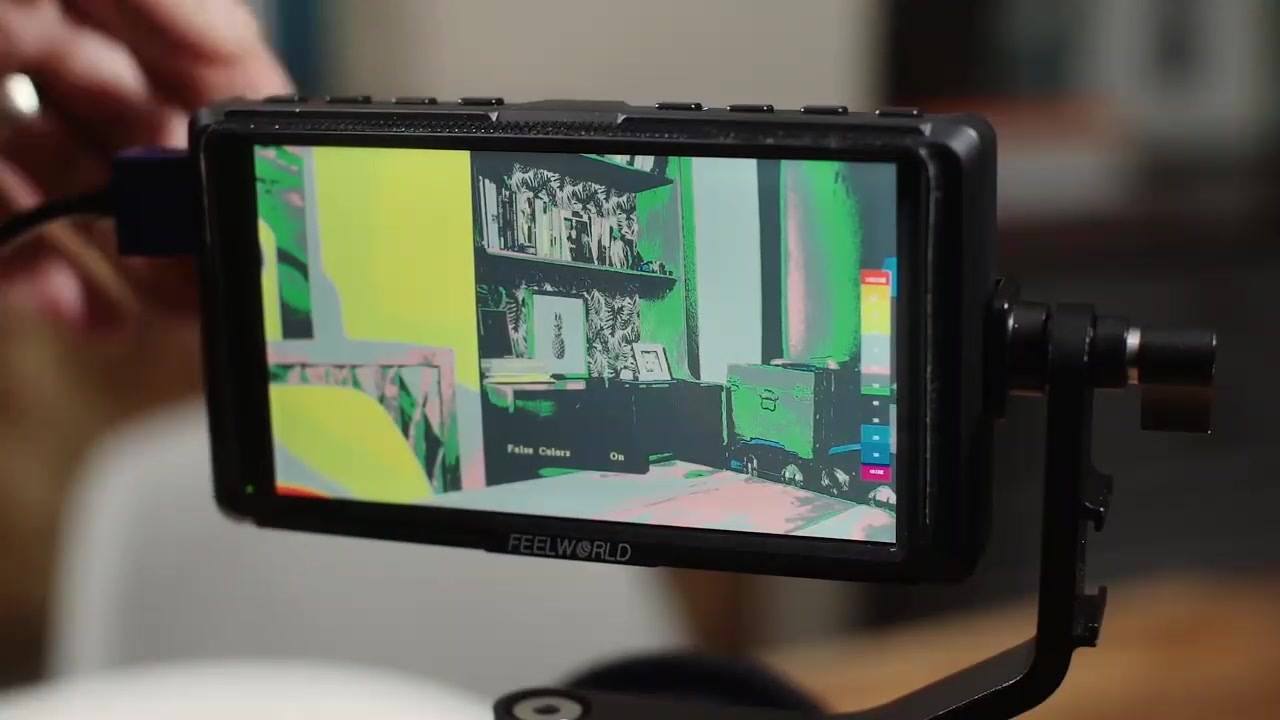 A rather affordable 5 inch full HD monitor FEELWORLD F5 which is particularly useful for the 4k recording mirrorless cameras like the Sony a7 series and similar. My favorite exposure aid on this monitor is the false color that's what I have on f2 and from this I can change the exposure from any part of my image. 